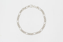 Figaro armband 14 karaat witgoud - 19,5 cm