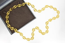 14 karaat ketting &quot;Koffieboon anker&quot;- 82 cm
