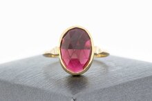 Granaat ring 14 Karaat goud - 19,3 mm