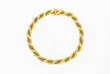 18 Karaat bicolor Koord armband - 20,3 cm