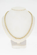14 Karaat bicolor Koordketting goud - 47 cm