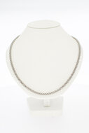 18 Karaat Witguden Halsketting &quot;Popcorn&quot; - 46 cm