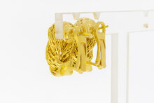 Gevlochten Oorclips 18 karaat -  2,3 cm