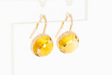 14 karaat gouden Citrien oorhangers - 1,8 cm