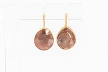 14 karaat gouden Robijn oorhangers - 2,2 cm