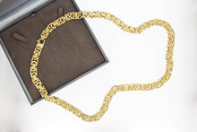 18 karaat gouden platte koningsketting - 77,8 cm