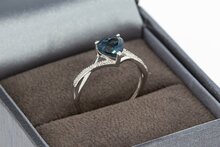 9 karaat Topaas hartjes ring - 16 mm