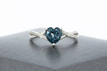 9 karaat Topaas hartjes ring - 16 mm