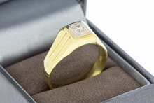 14 karaat heren diamantring - 22,5 mm