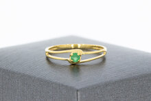 9 karaat smaragd dames ringetje - 15,4 mm