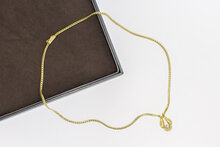 14 karaat goud edelsteen Collier - 42,5 cm