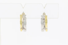 9 karaat bicolor oorhangers - 1,1 cm