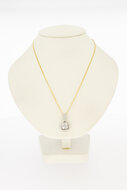 14 karaat goud diamant hanger - 1,8 cm