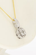 14 karaat goud diamant hanger - 1,8 cm
