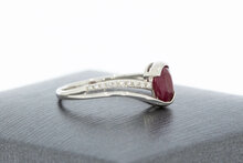 9 karaat (wit) solitair robijnring - 15,6 mm