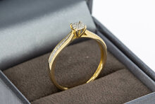 9 karaat solitair diamantring - 19 mm