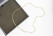 14 Karaat gouden Valkoog schakelketting- 59,5 cm