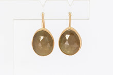 14 karaat rose gouden Saffier hangers - 2,2 cm