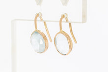 14 karaat gouden Aquamarijn hanger - 1,7 cm