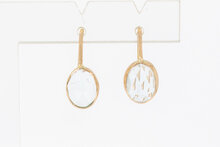 14 karaat gouden Aquamarijn hanger - 1,8 cm