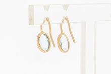 14 karaat gouden Aquamarijn hanger - 1,8 cm