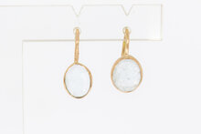 14 karaat gouden Aquamarijnhangers - 1,9 cm