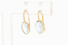14 karaat gouden Aquamarijnhangers - 1,9 cm