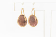 14 karaat gouden Robijn oorhangers - 2,2 cm