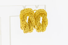 Gevlochten Oorclips 18 karaat -  2,3 cm