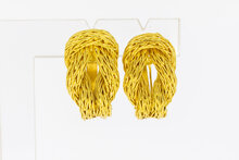Gevlochten Oorclips 18 karaat -  2,3 cm