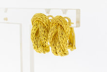 Gevlochten Oorclips 18 karaat -  2,3 cm