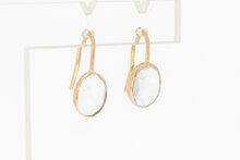 14 karaat gouden Aquamarijn hanger - 1,8 cm