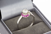 18 Karaat diamant ring met Saffier - 18 mm