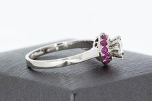 18 Karaat diamant ring met Saffier - 18 mm