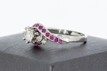 18 Karaat diamant ring met Saffier - 18 mm