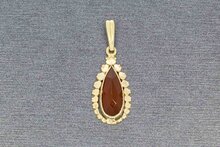 14 Karaat geelgouden Carneool hanger