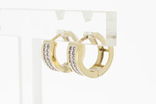 14 Karaat gouden Zirkonia Creolen - 1,3 cm