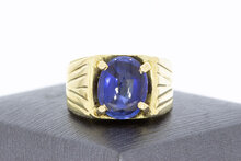 14 Karaat gouden blauwe Saffier ring - 19,8 mm