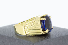 14 Karaat gouden blauwe Saffier ring - 19,8 mm