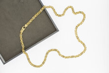 14 Karaat bicolor platte Koningsketting - 62,5 cm