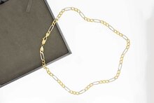 14 Karaat gouden Figaroketting - 55,9 cm