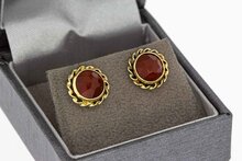 14 Karaat Carneool oorknoppen - 1,1 cm