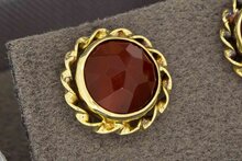 14 Karaat Carneool oorknoppen - 1,1 cm