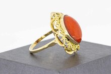 14 karaat Bloedkoraal ring - 18,4 mm