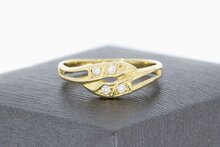 14 Karaat gouden zirkonia ring - 18,6 mm