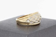 14 Karaat ring met diamantjes - 17,4 mm