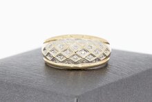 14 Karaat ring met diamantjes - 17,4 mm