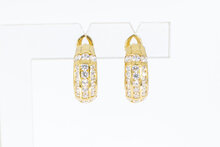 18 karaat edelsteen oorclips - 1,6 cm