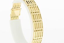 14 karaat brede Staafjes armband - 20,4 cm