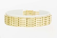 14 karaat brede Staafjes armband - 20,4 cm